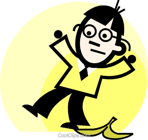 Banana Free To Use Clipart - Boy Slipping On Banana Peel (480x455)