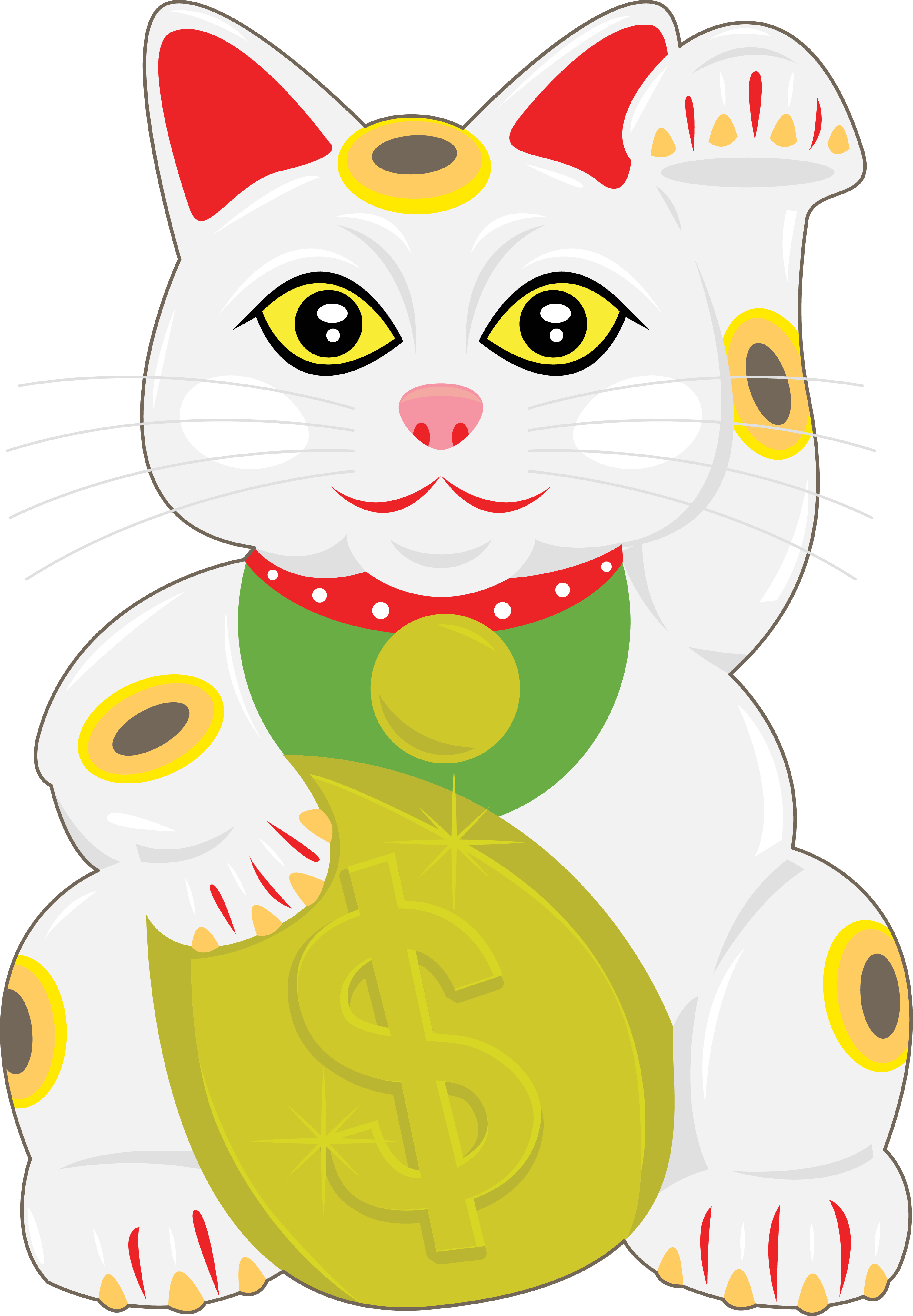 Cat Maneki-neko Luck Clip Art - Cat Vector (3013x4344)