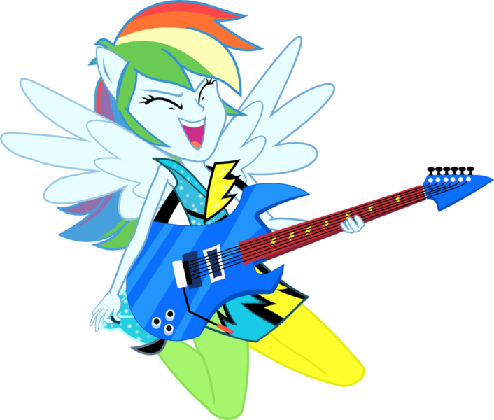 Seahawk270, Electric Guitar, Equestria Girls, Guitar, - My Little Pony Equestria Girls Rainbow Rocks Rainbow (706x600)