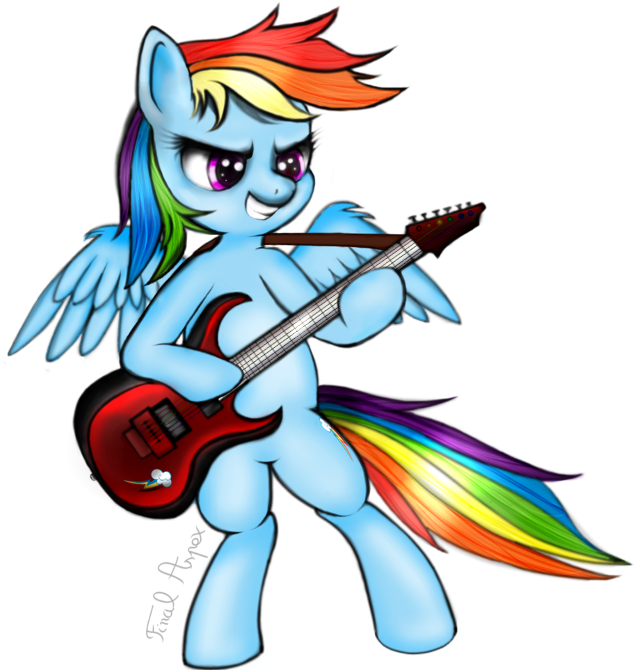 Finalaspex, Guitar, Rainbow Dash, Safe - Rainbow Dash (1000x1000)
