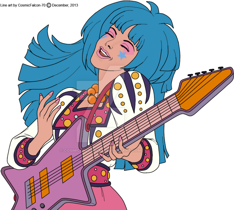 Aja Playing Guitar By Cosmicfalcon-70 - Aja Jem And The Holograms (900x686)