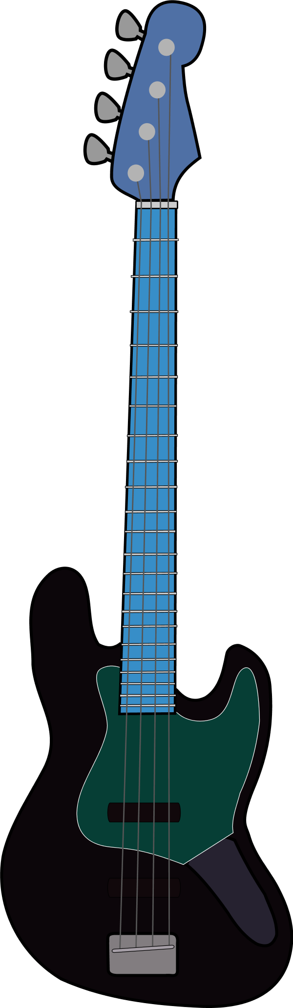 Fender - Clipart - Bass Guitar Clip Art (600x2062)