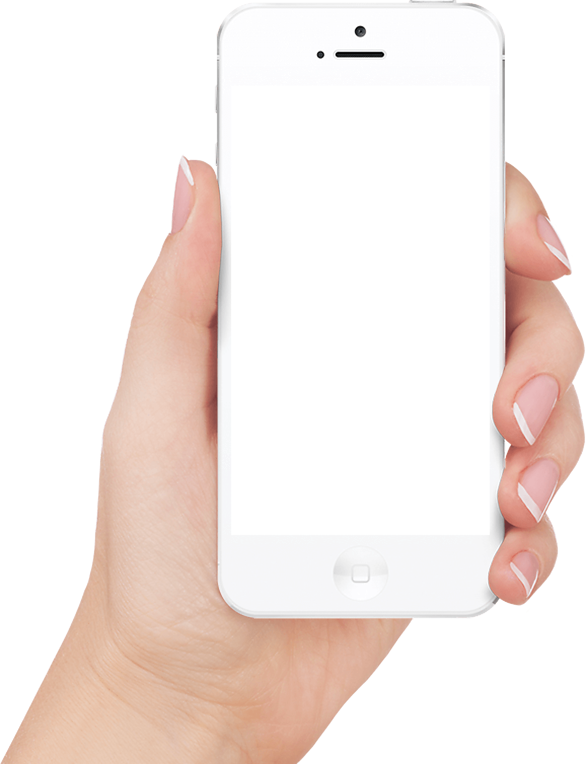 In Hand White Iphone - Iphone With Hand Png (1156x1508)