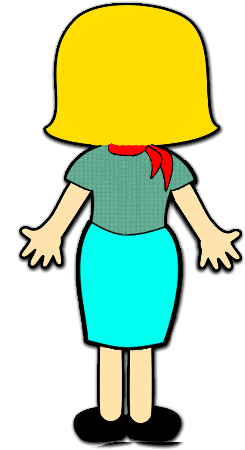 Blonde Cartoon Waving Teacher (1236x1600)