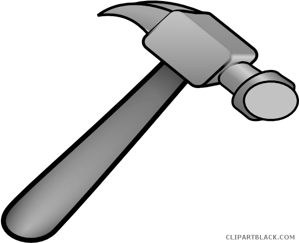 Hammer Tools Free Black White Clipart Images Clipartblack - Cartoon Hammer (600x482)