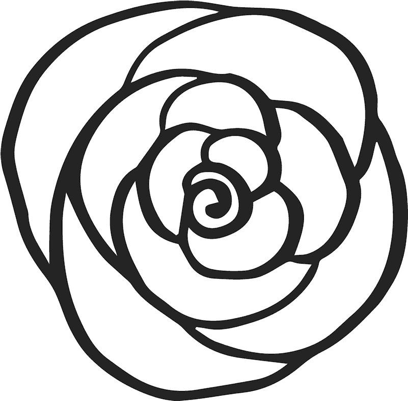 Rose Outline Rubber Stamp - Postage Stamp (800x800)
