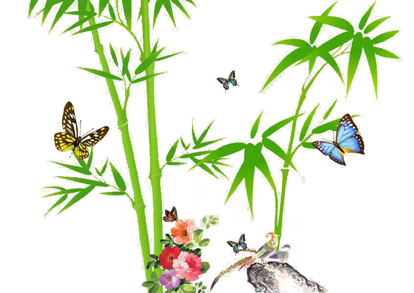 Bamboo Four Gentlemen Chinese Painting - วาด ต้น ไผ่ จีน (1694x1200)