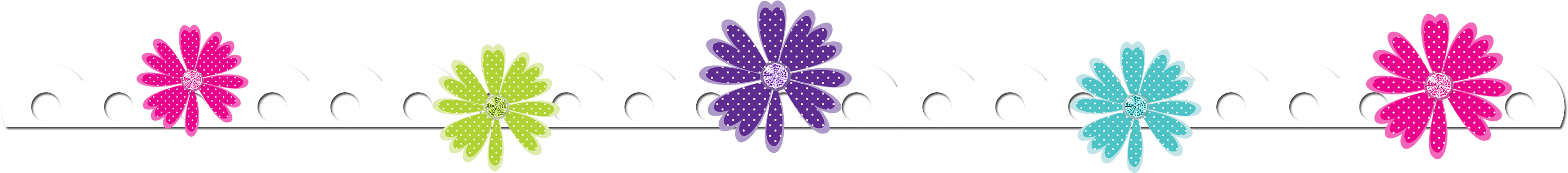 Elower Clipart Bottom Border - Border Line Flower Png (3402x600)