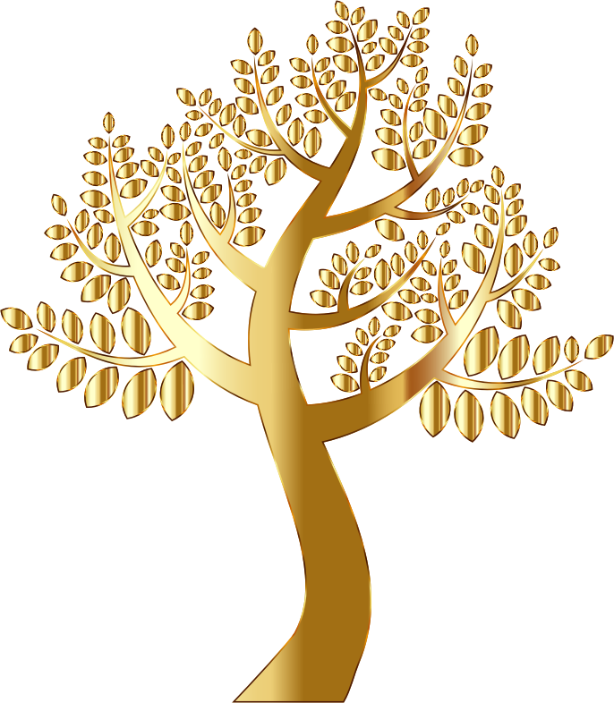 Transparent Tree With Roots Clip Art Download - Gold Tree Transparent Background (686x786)