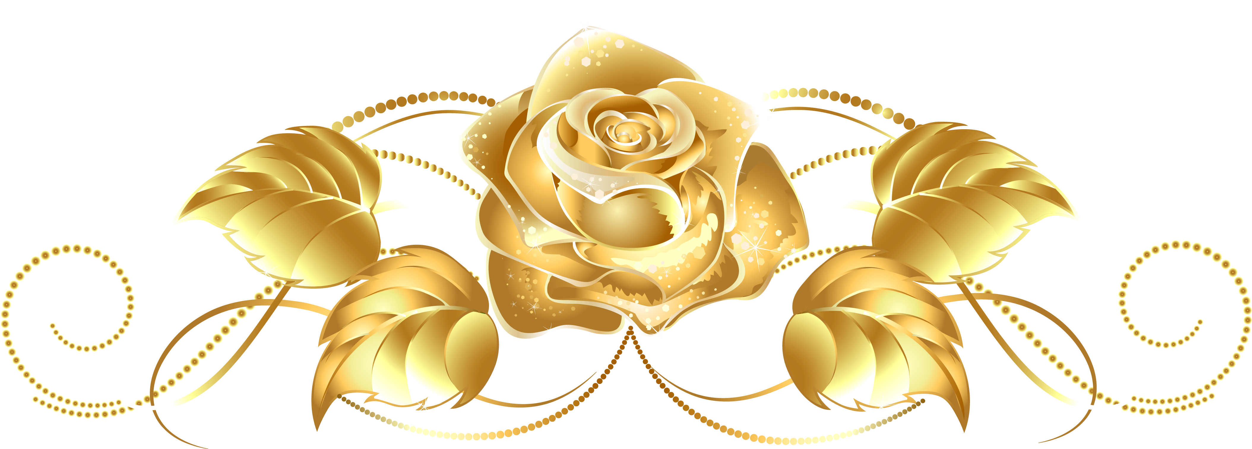 Gold Flower Clipart - Merry Christmas Greeting Cards (4486x1770)