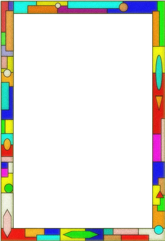 Free Colored Pencil Border Clip Art - Stained Glass (552x800)