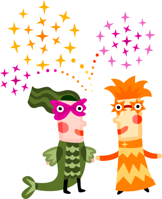 Vector Illustration Of Carnival Of Venice With Venetian - Mardi Gras Clip Art (570x700)