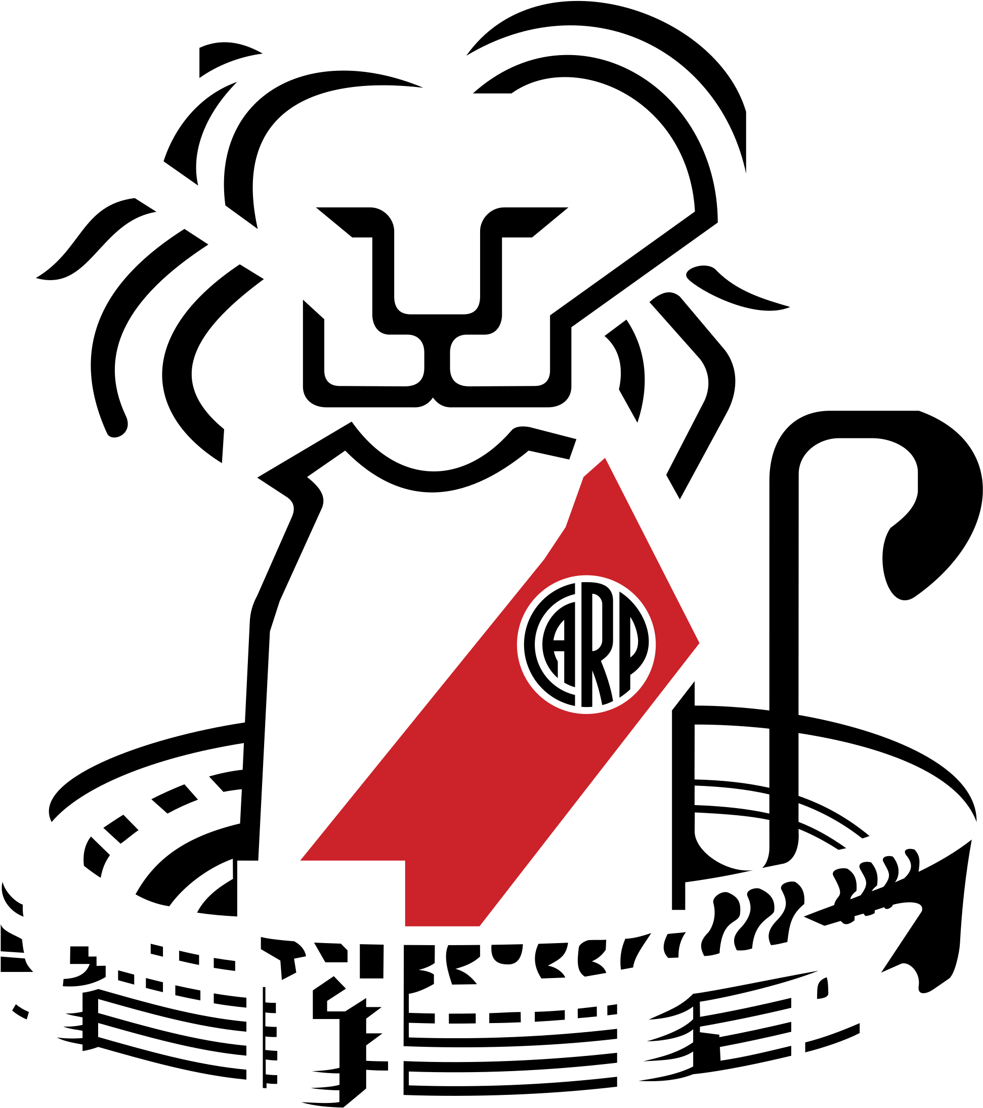 Club Atletico River Plate Logo Black And White - De Club Atletico River Plate (2400x2400)