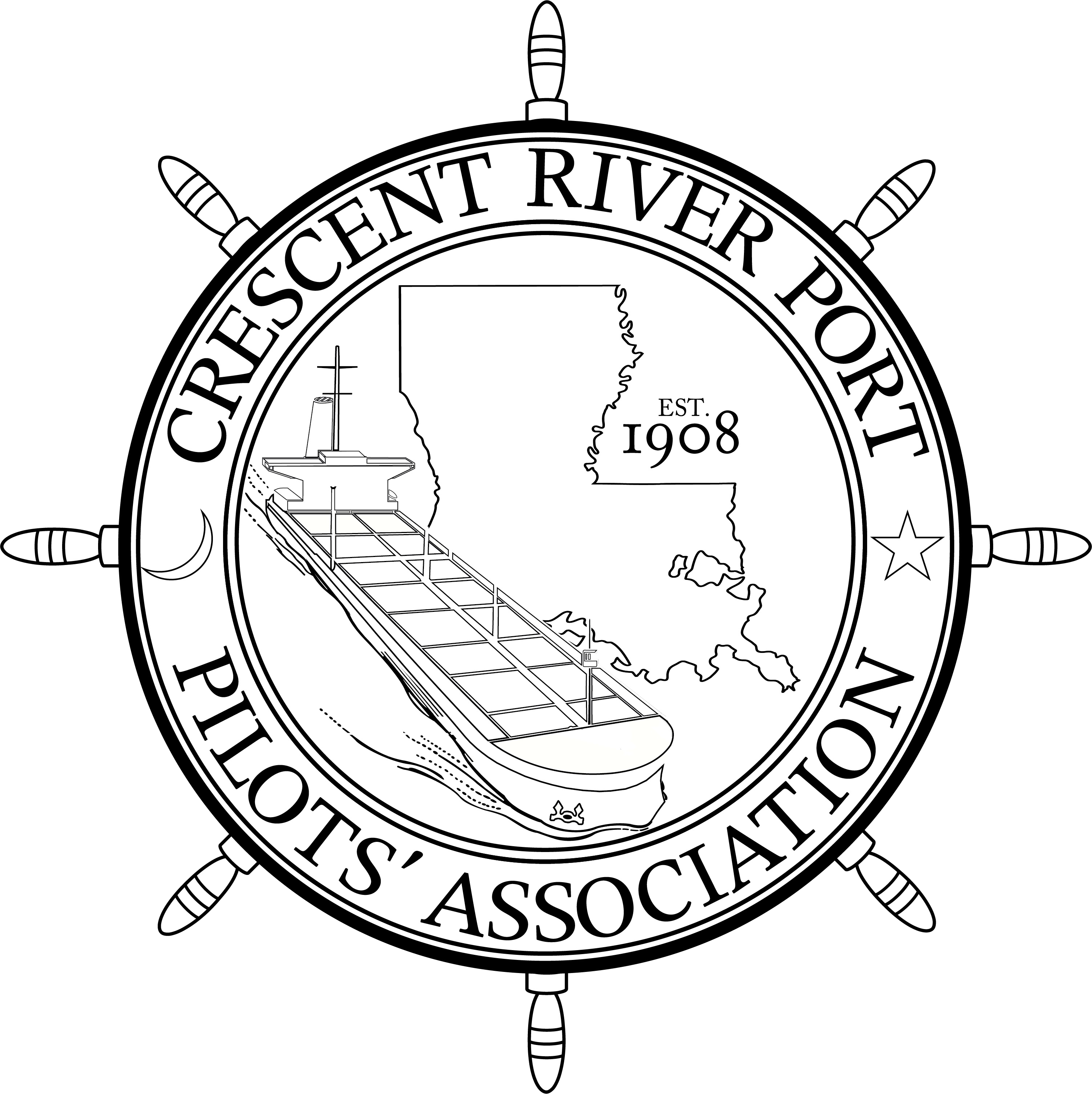 Crppa Black And White Logo - Crescent River Pilots Association (3006x3011)