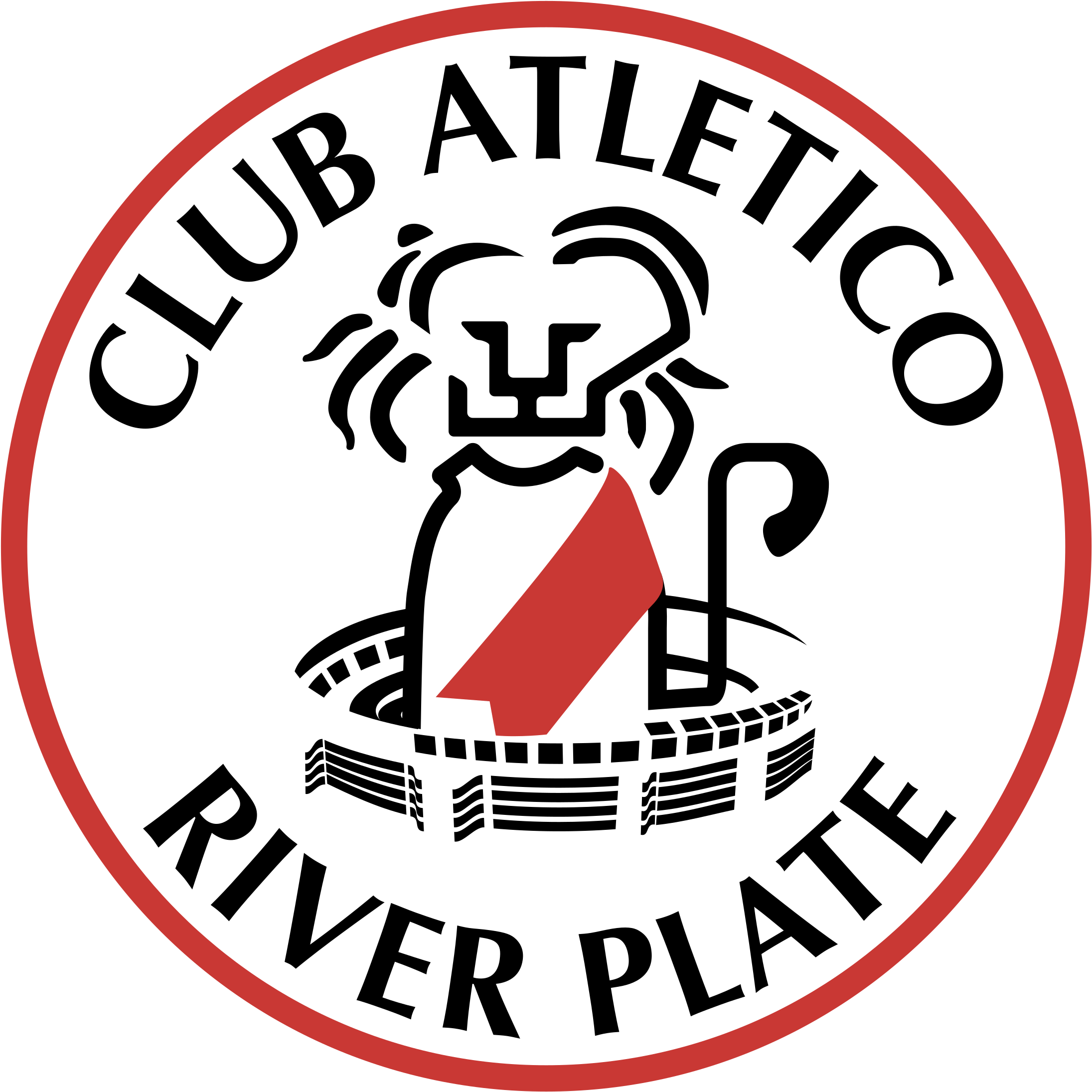 River Plate '86 Logo Black And White - Club Atlético River Plate (2400x2400)