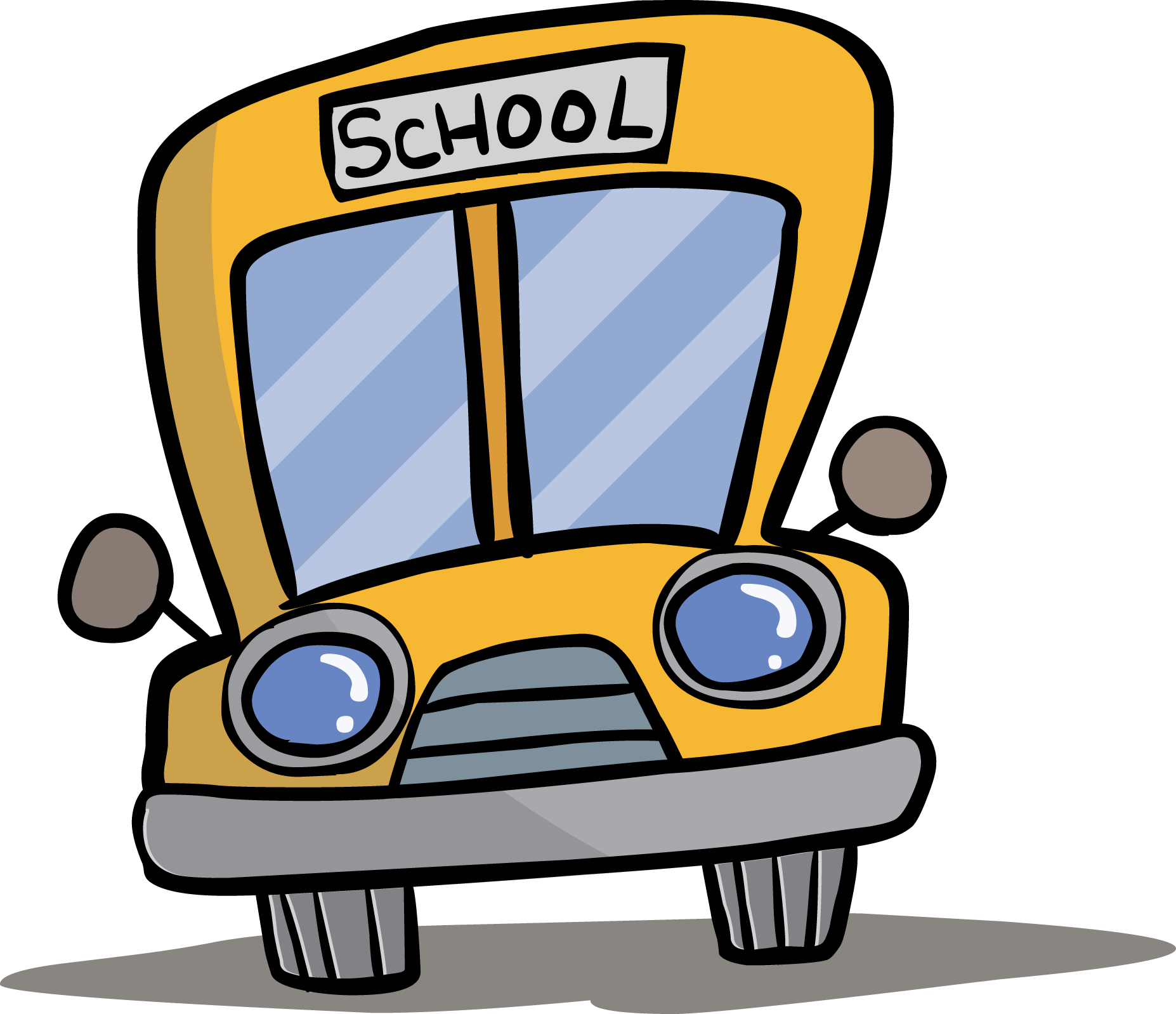 Free School Bus Front Clipart Image - School Bus Clipart Transparent (1854x1598)