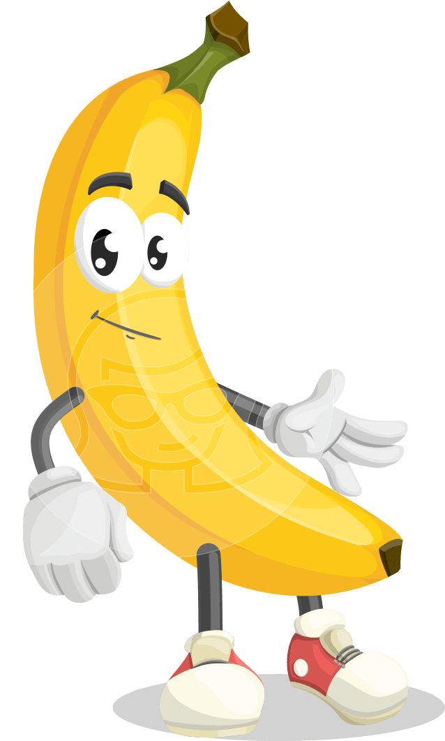 Banana Peelstrong - Banana Cartoon Png (957x1060)