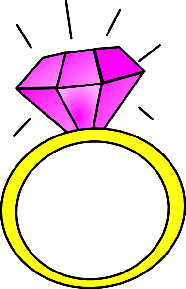 Pink Diamond Ring Clip Art At Clker - Ring Clipart (384x595)