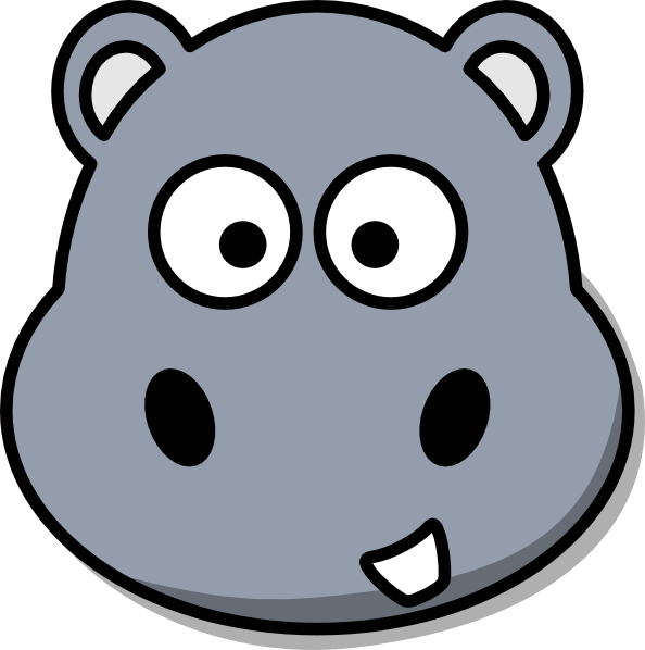 Hippo Head Clip Art At Clkercom Vector Online Royalty - Cartoon Hippo Face (594x598)