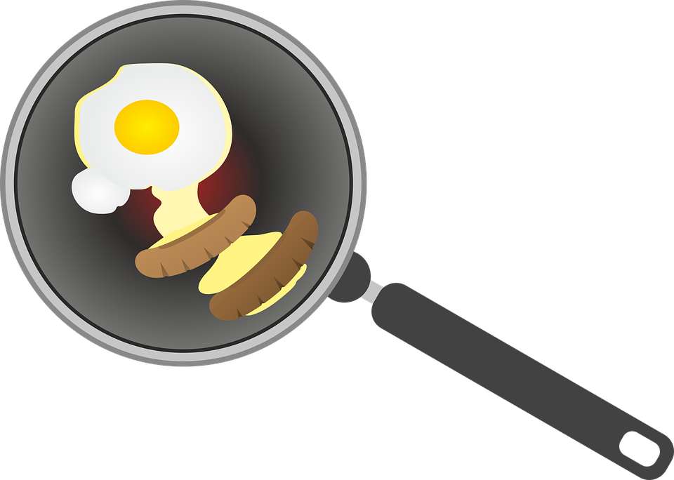 Fried Egg Clipart Hot Frying Pan - Frying Pan (960x684)