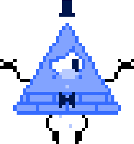Pixel Art Gravity Falls Bill (585x585)