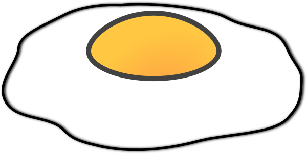 2 Fried Eggs Clip Art Download - Sunny Side Up Egg Cartoon Png (600x302)