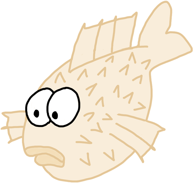 Shark Like Fish Drawing, Funny Cartoon Puffer Fish - Drawing (778x827)