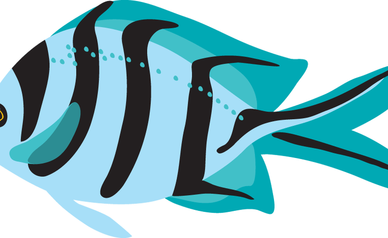 Ocean With Fish Clipart Ocean Fish Clip Art Tropical - Fish Clipart (1368x855)