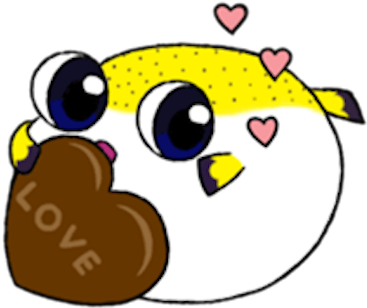 The Puffer Fish Messages Sticker-2 - Pufferfish (450x389)