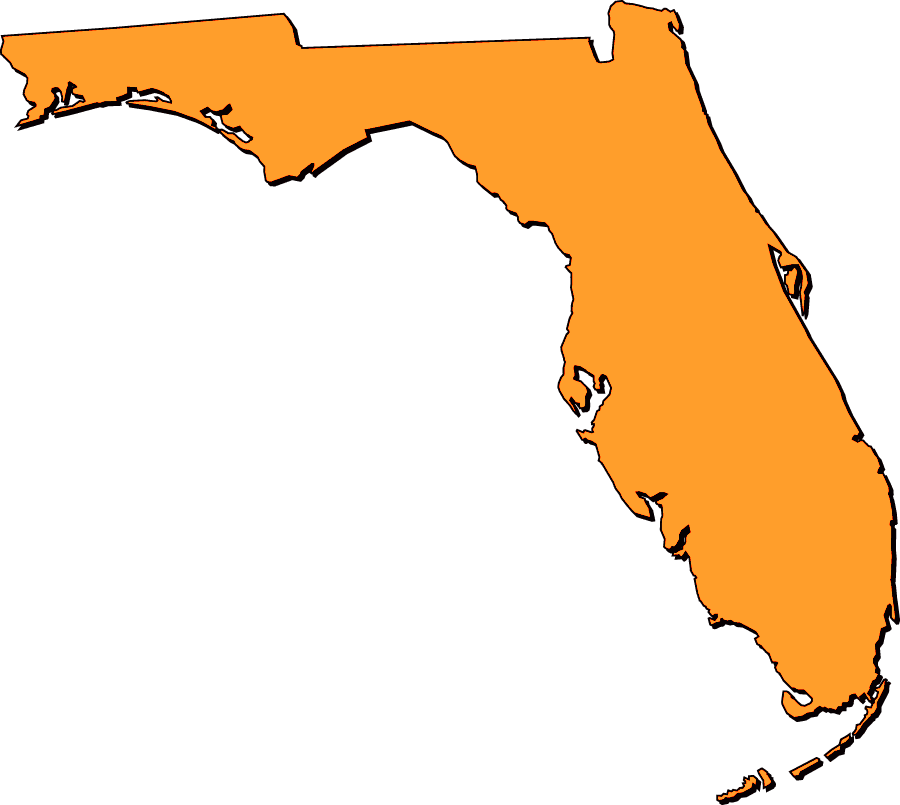Florida "clipart" Style Maps In - Florida State Outline Orange (900x805)