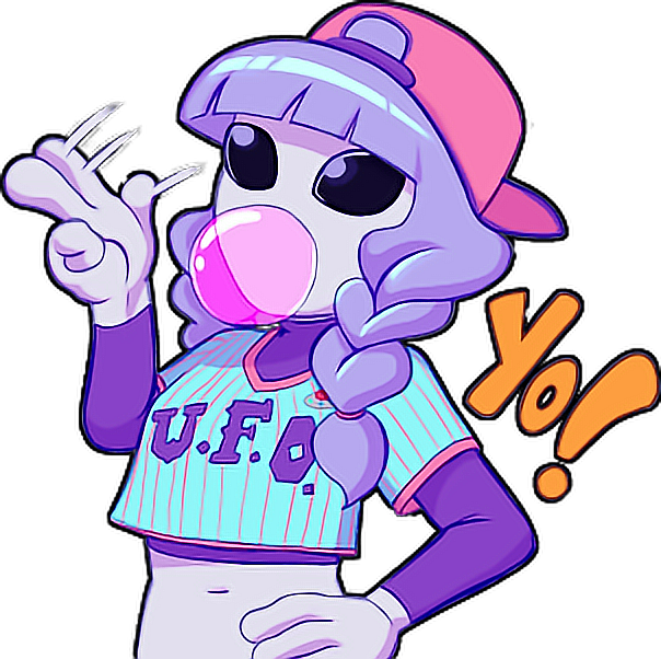 Alien Ufo Girl Fashion Baseball Yo Sports Tumblr Aesthe - Cartoon (604x602)