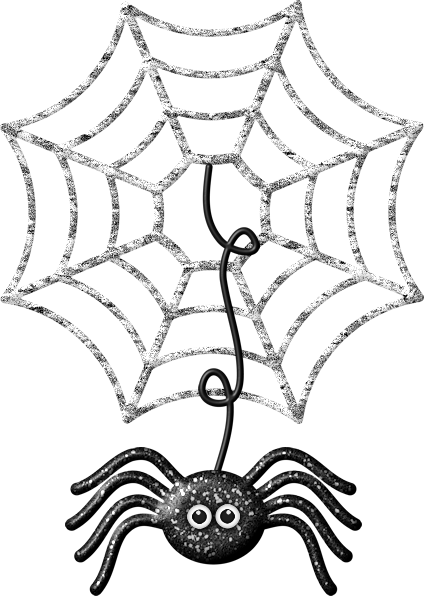 Coleccion Halloween By Rosimeri Minus - Spider Web Black And White Clipart (424x596)