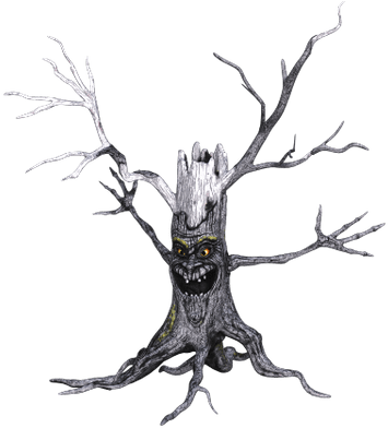 Tree With Scary Face - Arbol Fantasia Png (400x400)