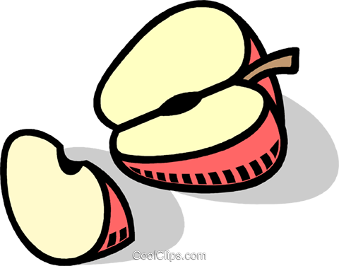 Sliced Apples Royalty Free Vector Clip Art Illustration - Letter (480x376)