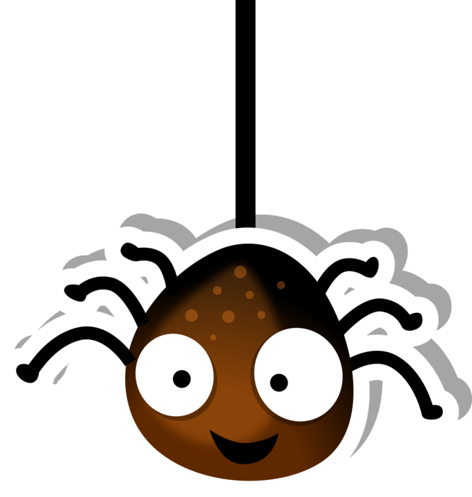 Cute Spider Hanging Sticker - Cartoon (665x700)