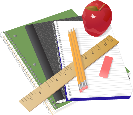 School Supplies Clip Art - High School Supplies Clipart (519x446)