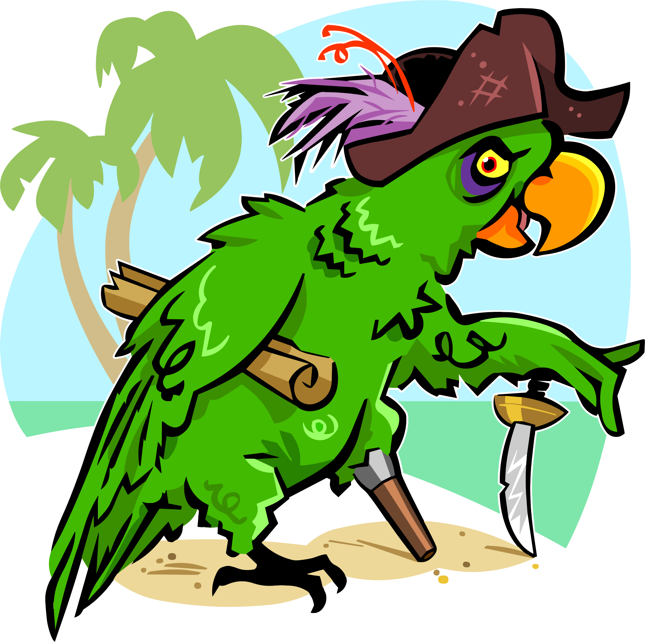 Parrot Pirate - Parrot Pirate Clip Art (2264x2254)