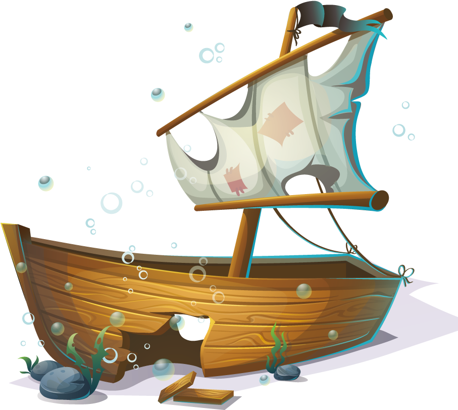 Sailing Ship Boat - Png Cartoon Boat Looking Forward (1000x1000)