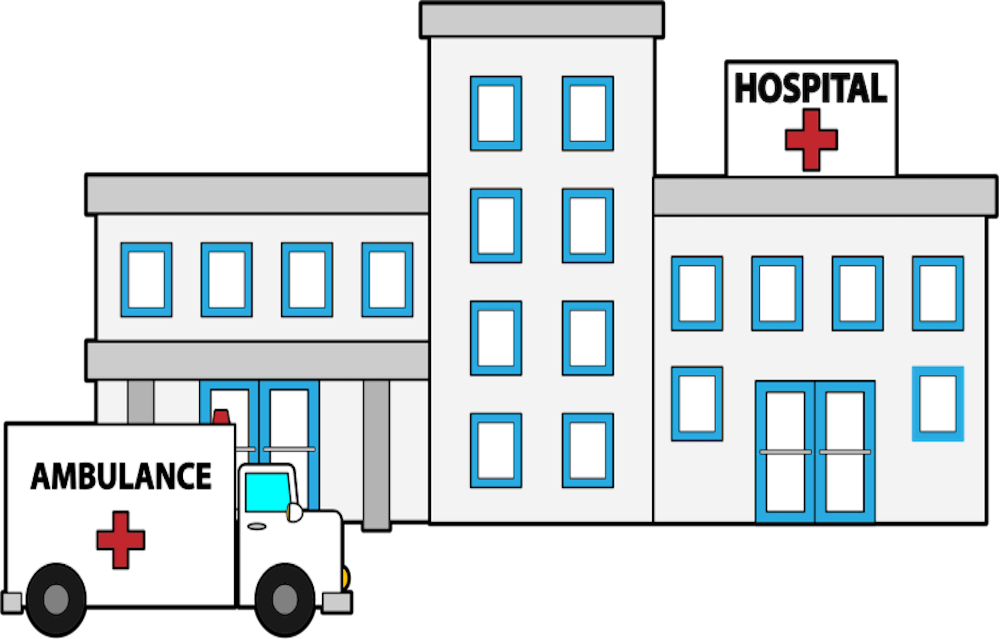 Hospital Clip Art Hospital Clipart Pencil And In Color - Hospital Clip Art Black And White (1000x639)