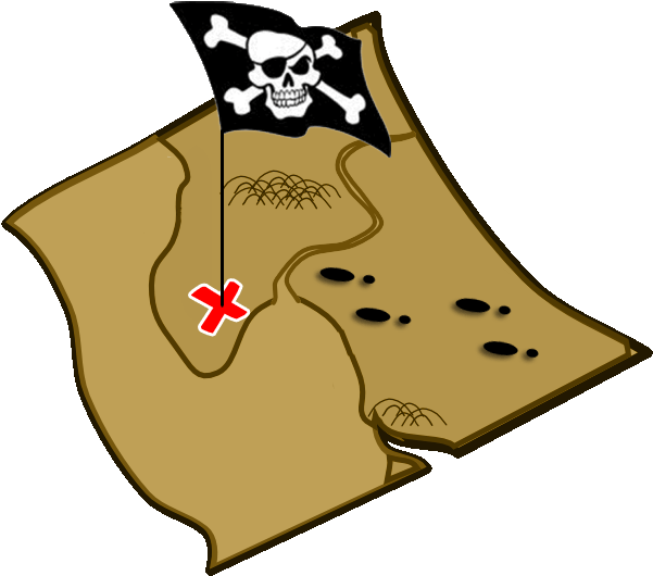 Pirate Treasure Clipart Jake The Pirate Treasure Map - Treasure Map Clip Art (626x553)