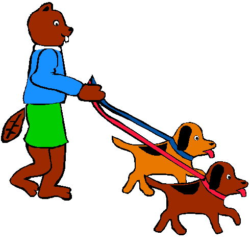 Cute Dog And Cat Clip - Walk The Dog Animated Gif (485x457)