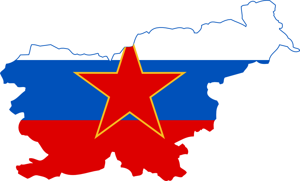Flag Map Sr Slovenia 1945 1991 Suparedonkulous Flagartist - Slovenia Flag Map (999x603)