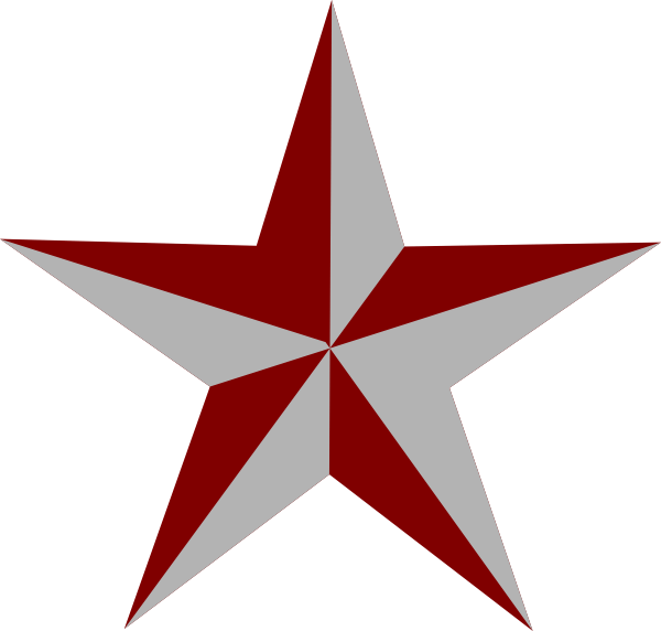 Western Stars Clipart - Red And Grey Star (600x572)