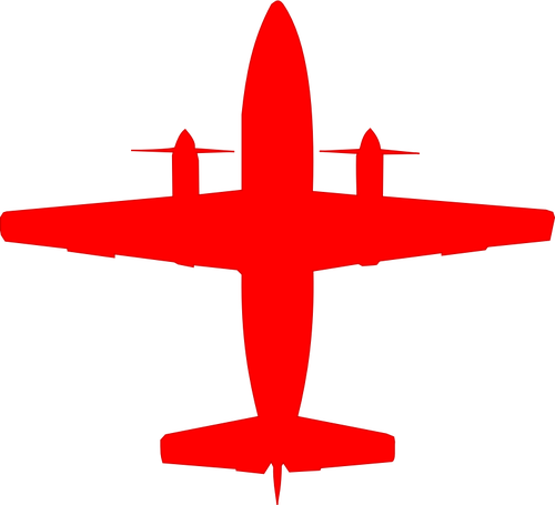 Bae Jetstream 31 Red Silhouette Vector Image - Jet Stream Clipart (500x455)