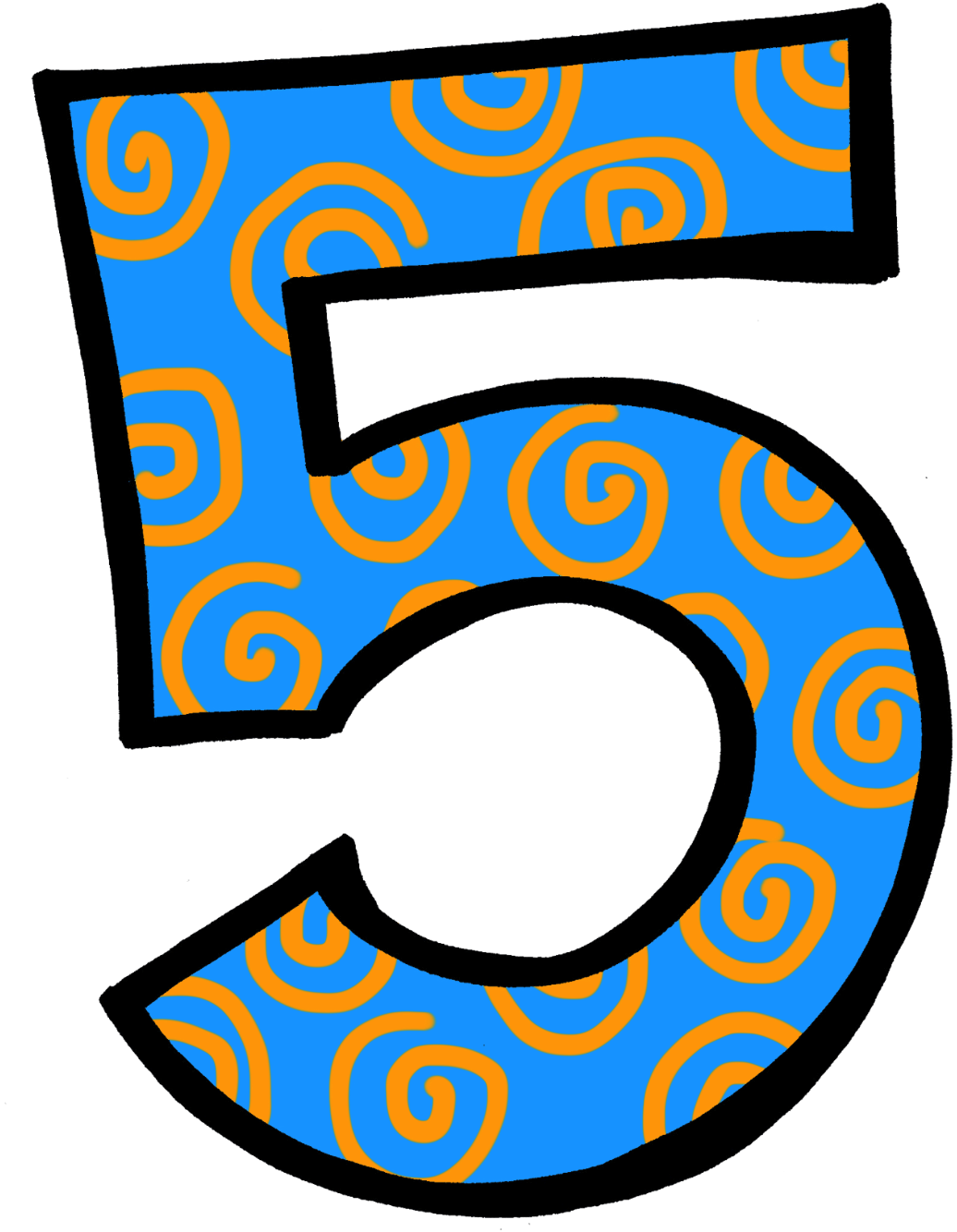Individual Numbers Clipart - Number 5 Clipart (1184x1469)