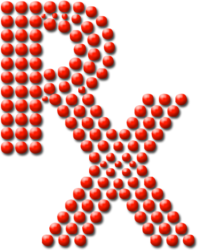 Rx Logo Symbol Red Dots - Disco Font (512x512)