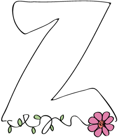 Flor Z - Letras De Molde Z (424x512)