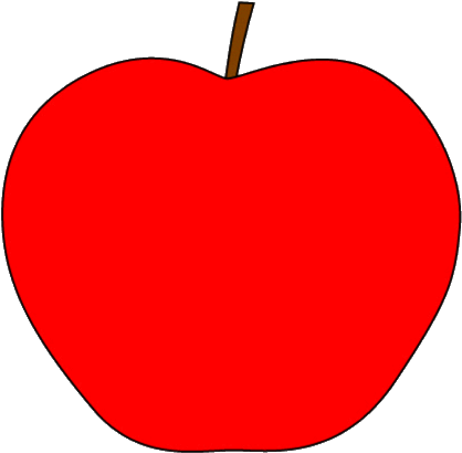 Red Apple With Stem Clipart Sketch, Op Lge 11 Cm - Apple Without Stem Clipart (442x435)