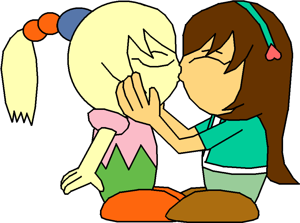 [cm] Celine Kisses Tiff By Girlsvoreboys - Cartoon (1017x754)