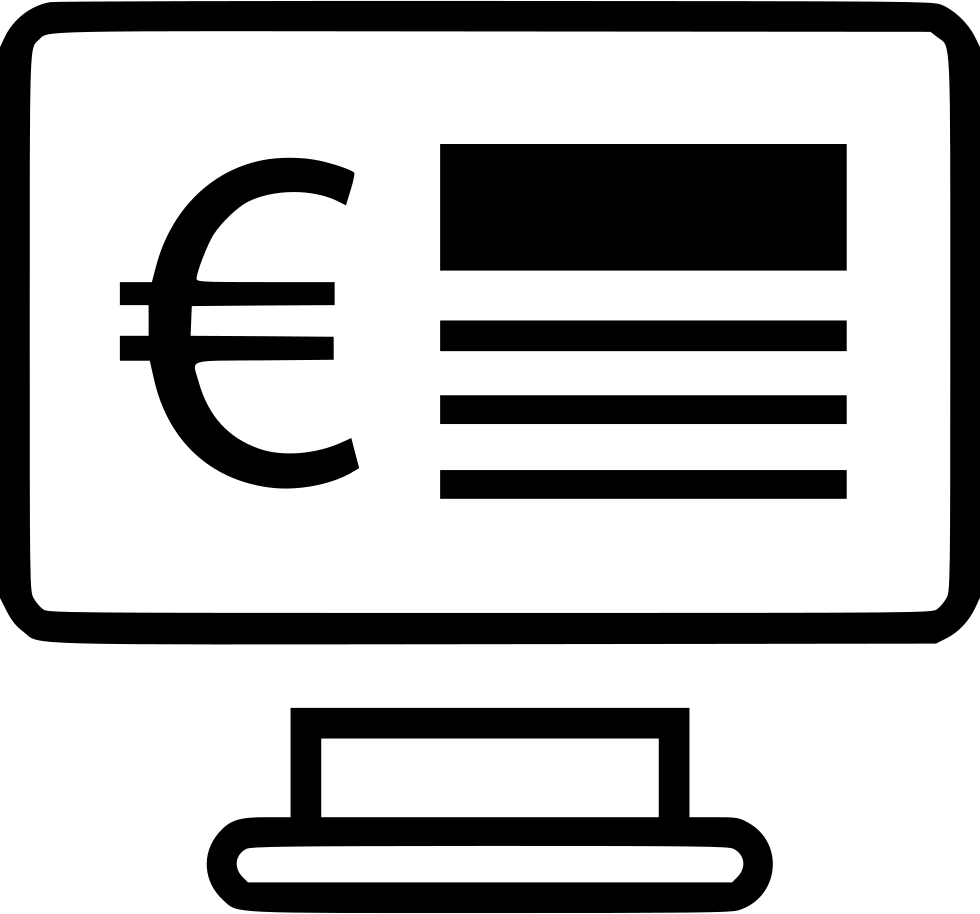 Banking Bank Euro Sign Currency Business Comments - E Learning Icon Png (980x914)